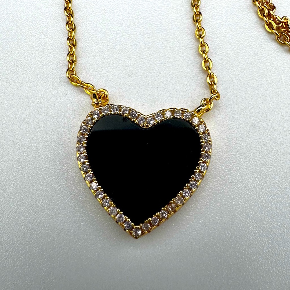 Black Onyx 18K gold plated necklace